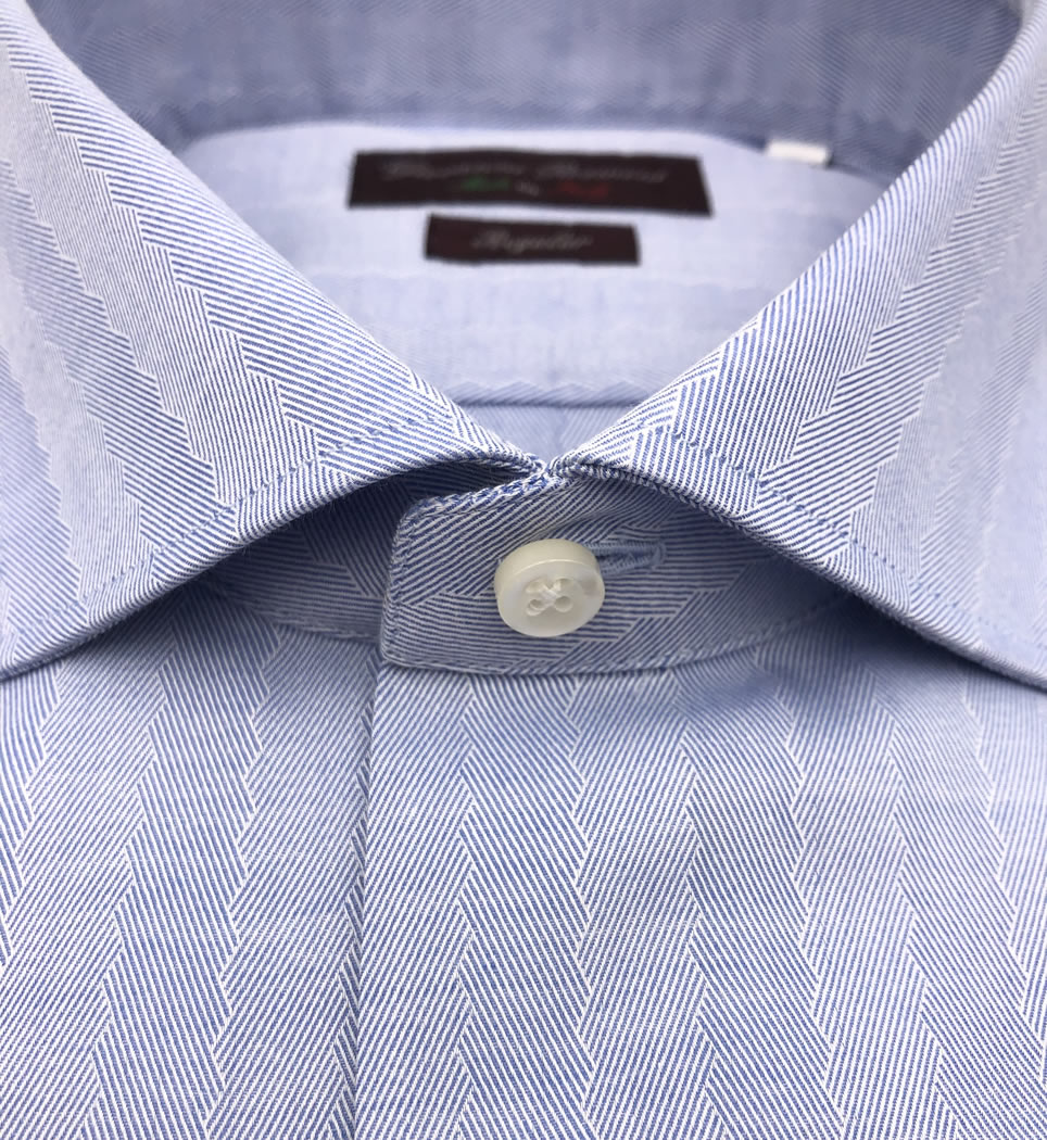 Camicia Uomo Regular collo francese righe spinate 100% cotone